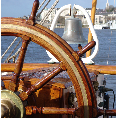 image gouvernail du Belem vu de près